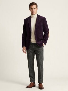 Ralph Lauren Purple Corduroy Blazer Jacket Sport Coat Size 42R Cotton